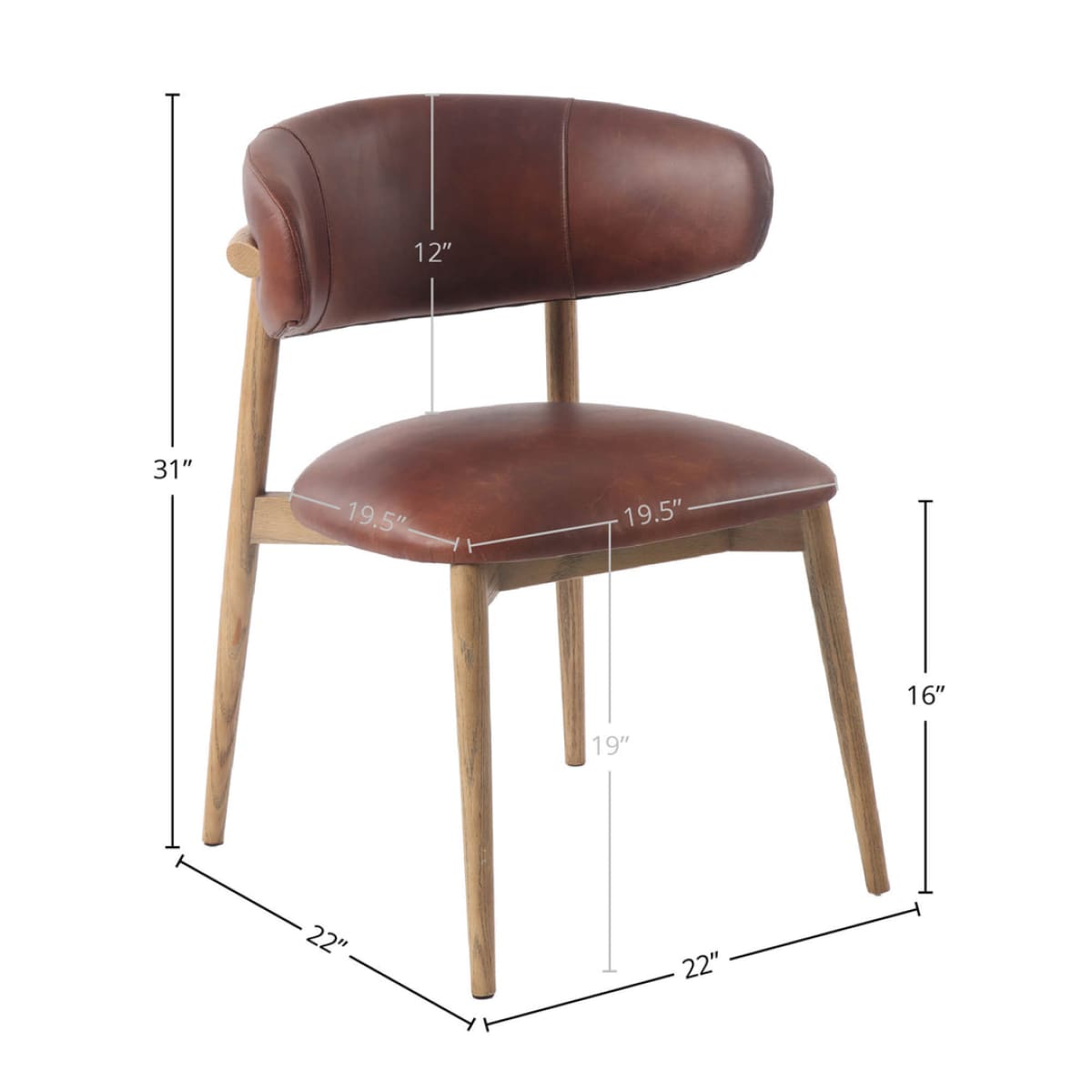 Milo Dining Chair - Tobacco - lh-import-dining-chairs