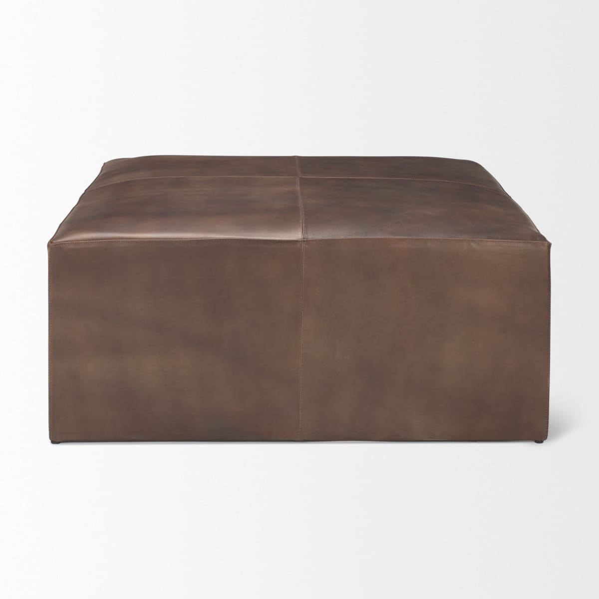 Minara Ottoman Brown Leather - ottoman-and-poufs