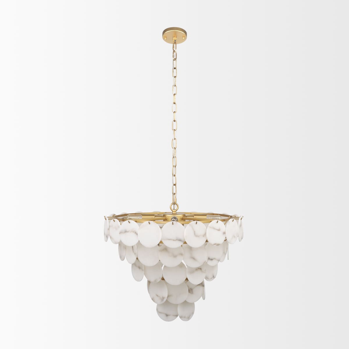 Monroe Chandelier Gold Metal | White Resin - chandeliers