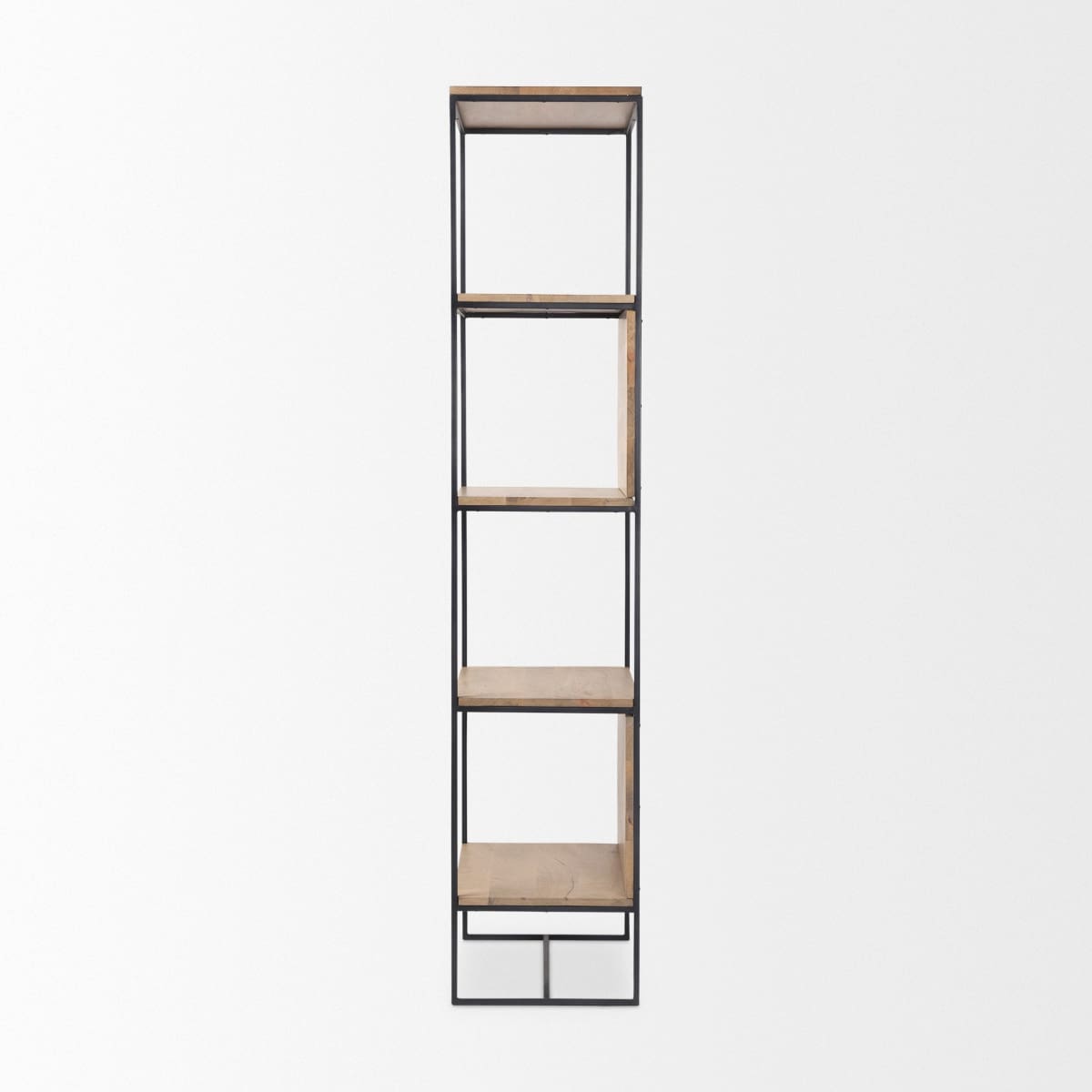 Morris 4 Tier Shelving Unit Brown Wood | Black Metal - shelving