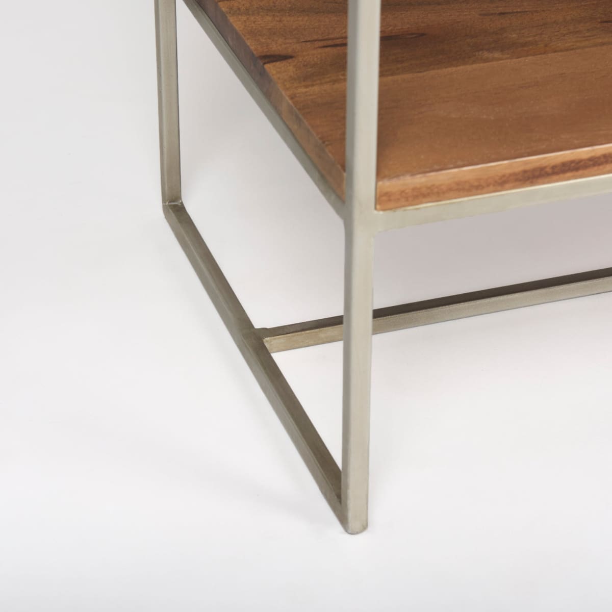 Morris 6 Tier Shelving Unit Brown Wood | Silver Metal - shelving