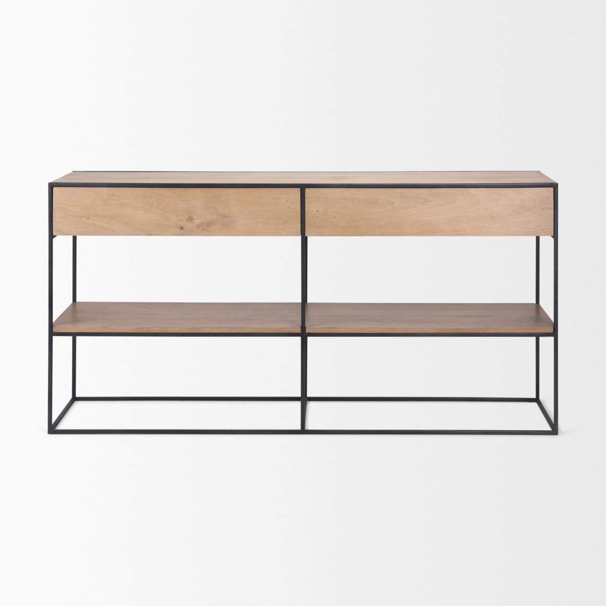 Morris Console Table Beige Wood | Black Metal - console-tables