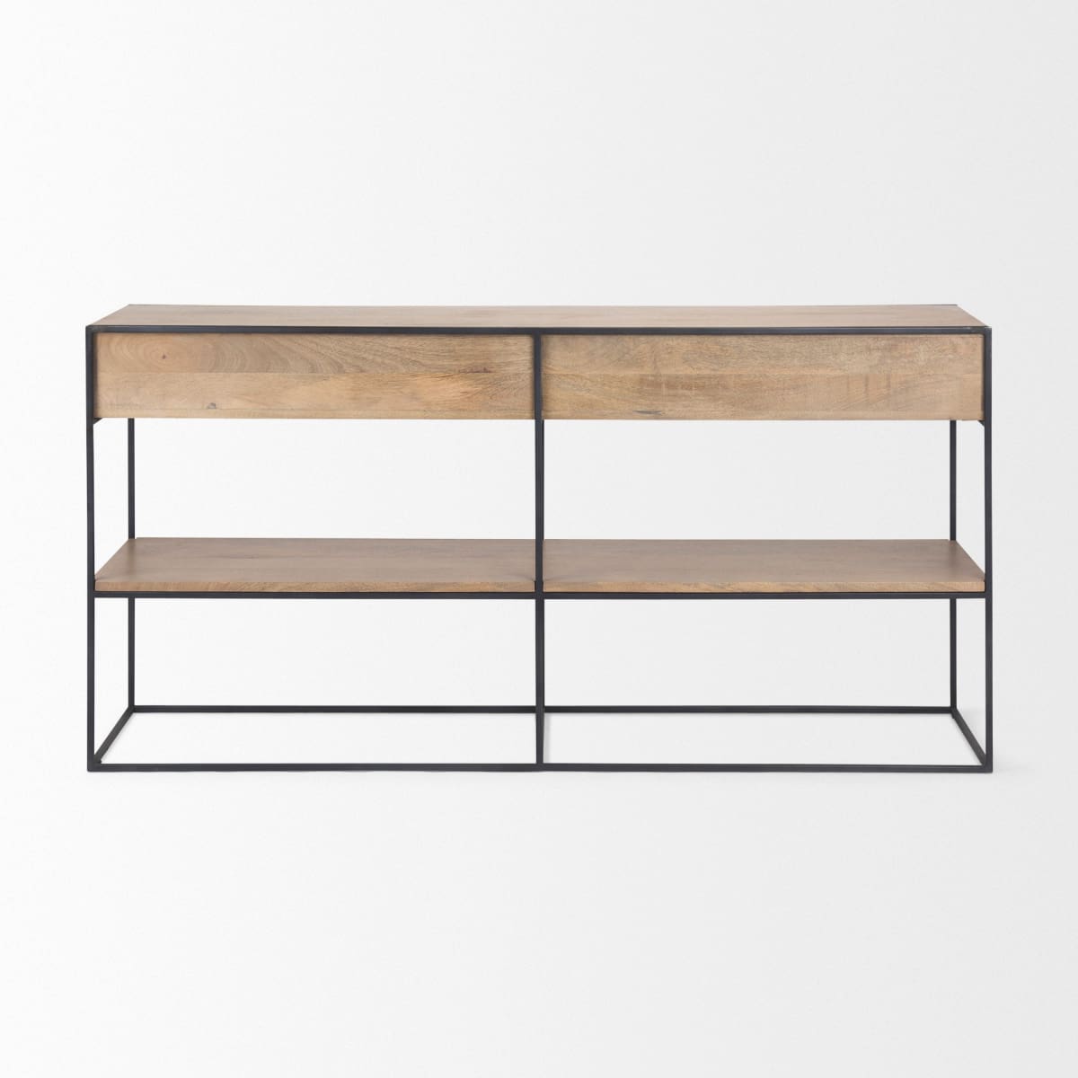 Morris Console Table Beige Wood | Black Metal - console-tables