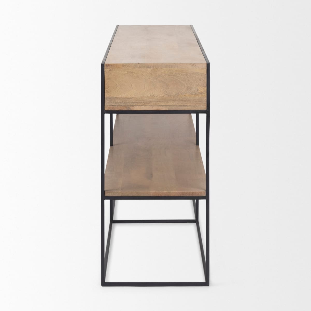 Morris Console Table Beige Wood | Black Metal - console-tables