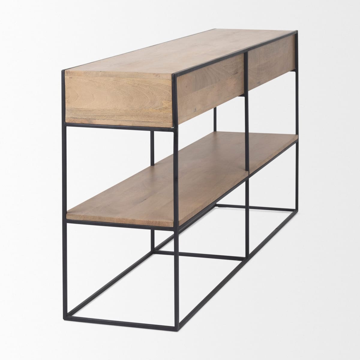 Morris Console Table Beige Wood | Black Metal - console-tables