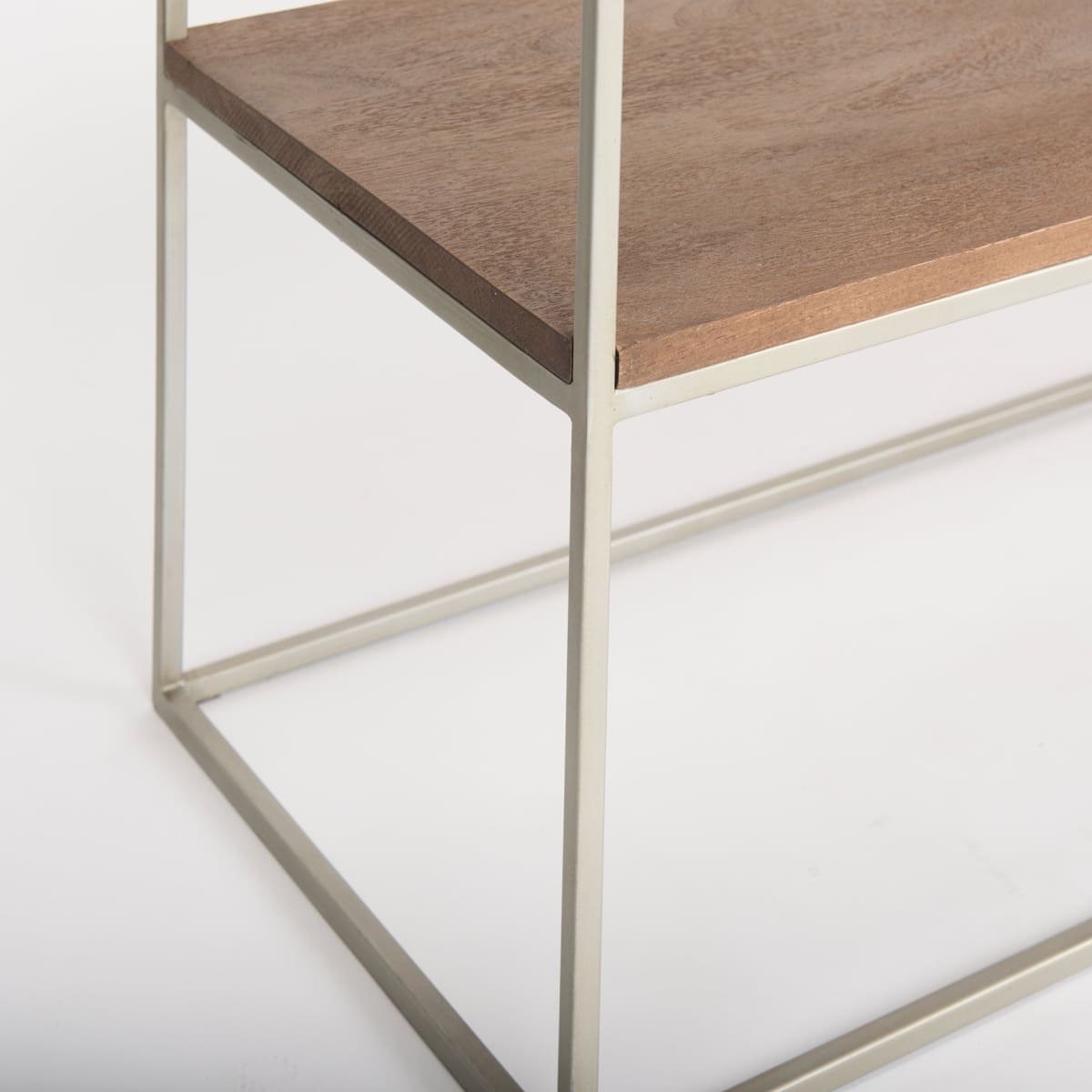 Morris Console Table Brown Wood | Silver Metal - console-tables