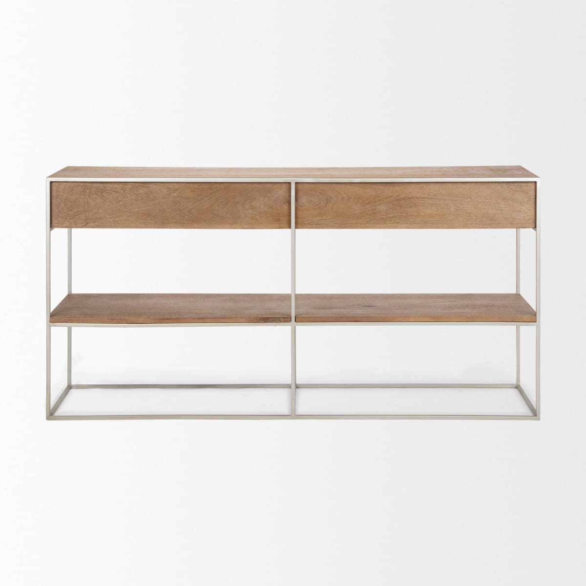 Morris Console Table Brown Wood | Silver Metal - console-tables