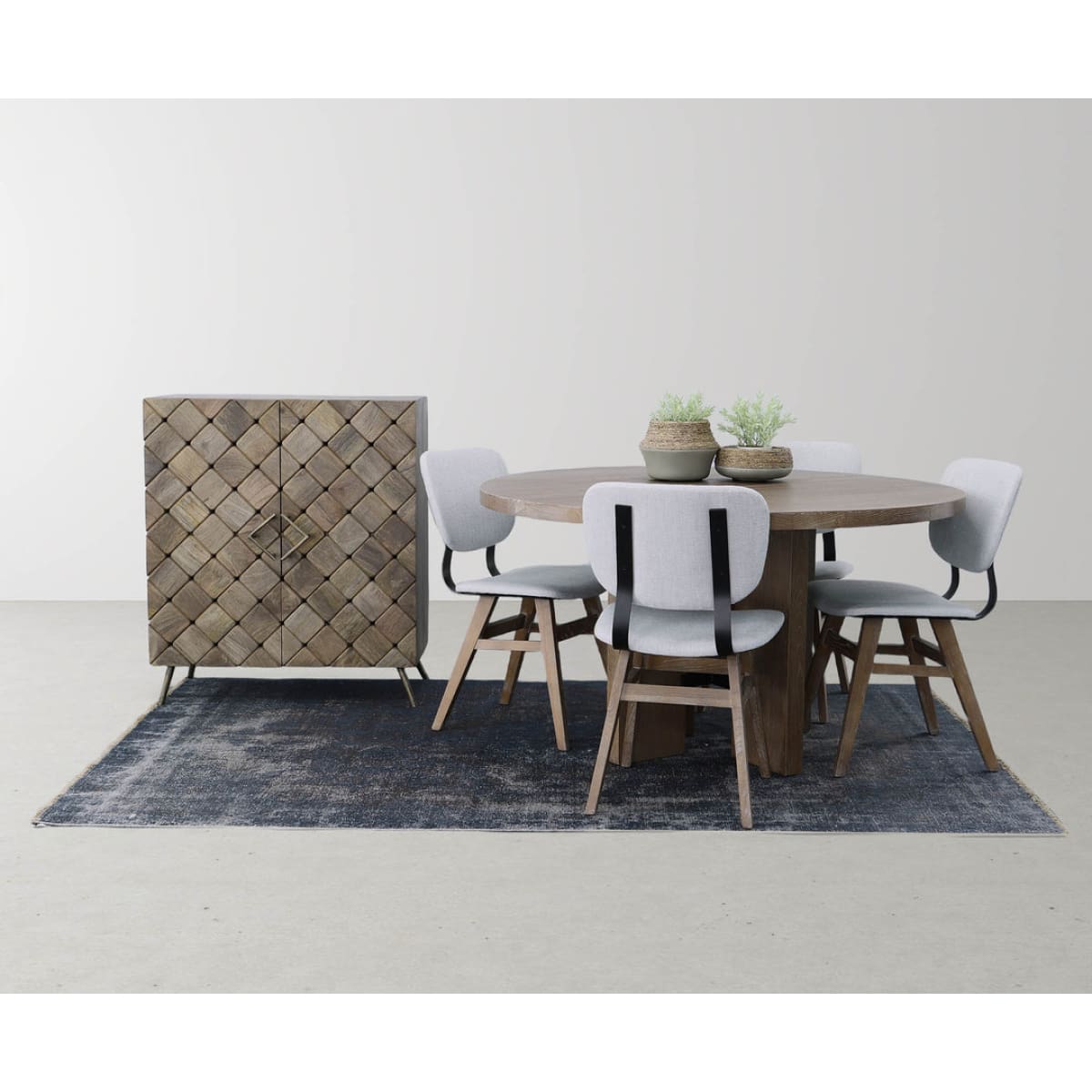 Nature Milk Jug Grass And Concrete Pot - lh-import-vases