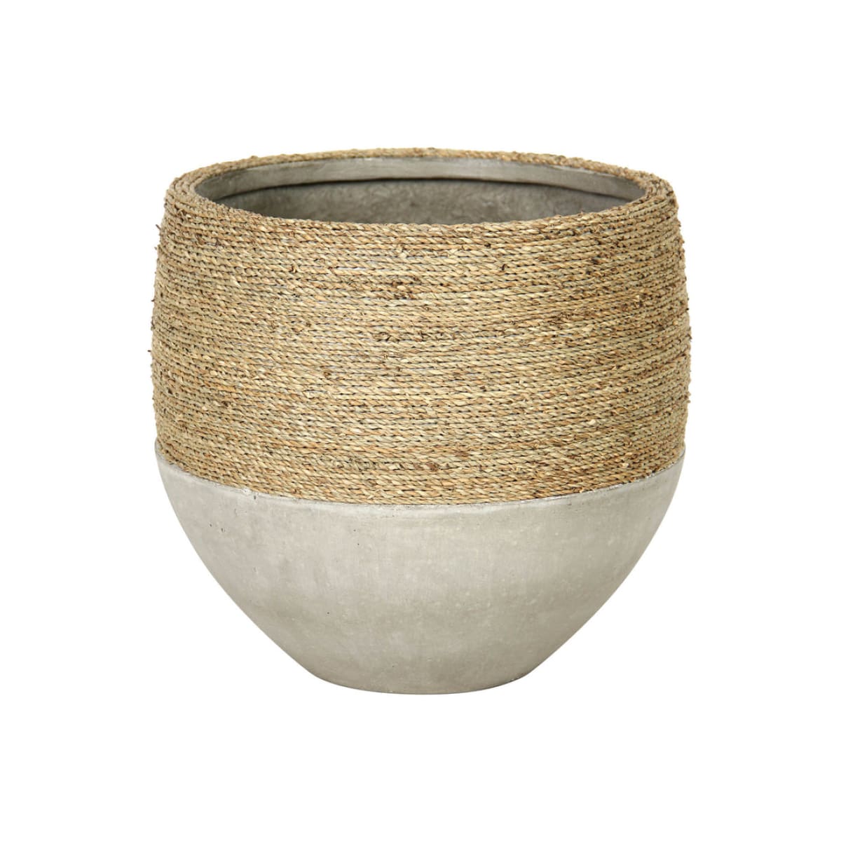 Nature Mixed Grass And Concrete Pot - lh-import-vases