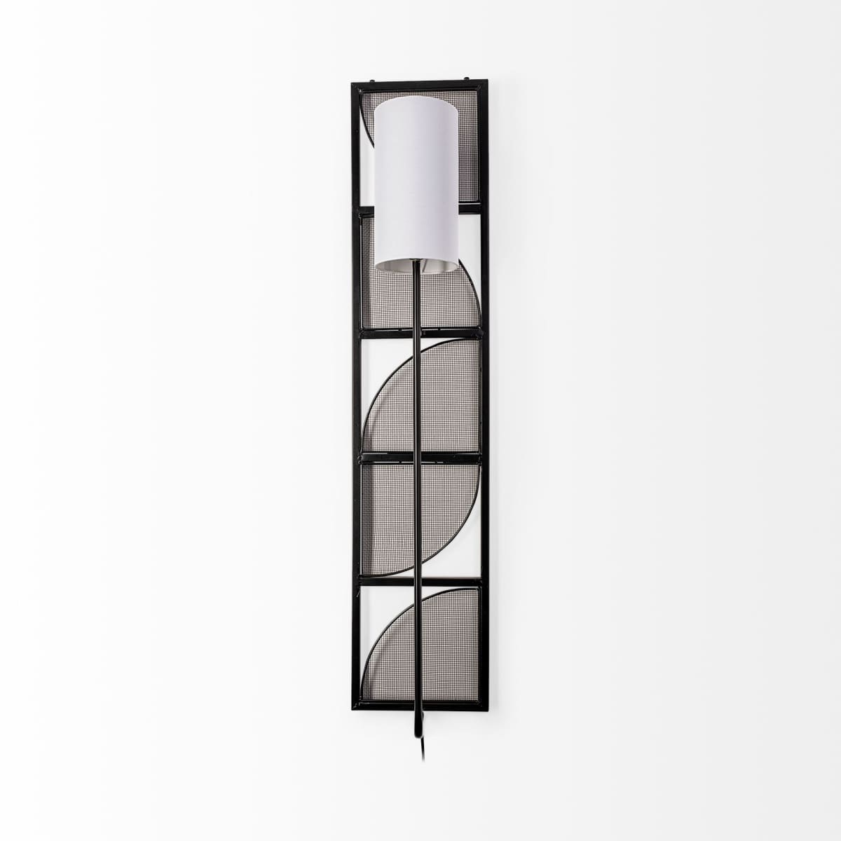 Navin Wall Sconce Black Metal | White Shade - wall-fixtures