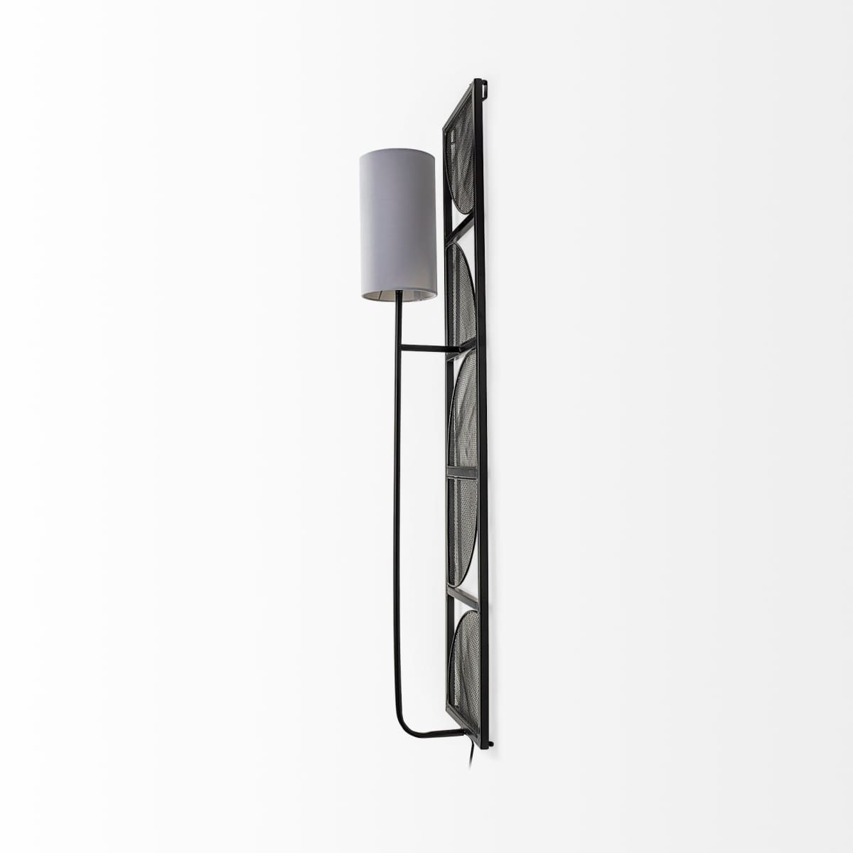 Navin Wall Sconce Black Metal | White Shade - wall-fixtures