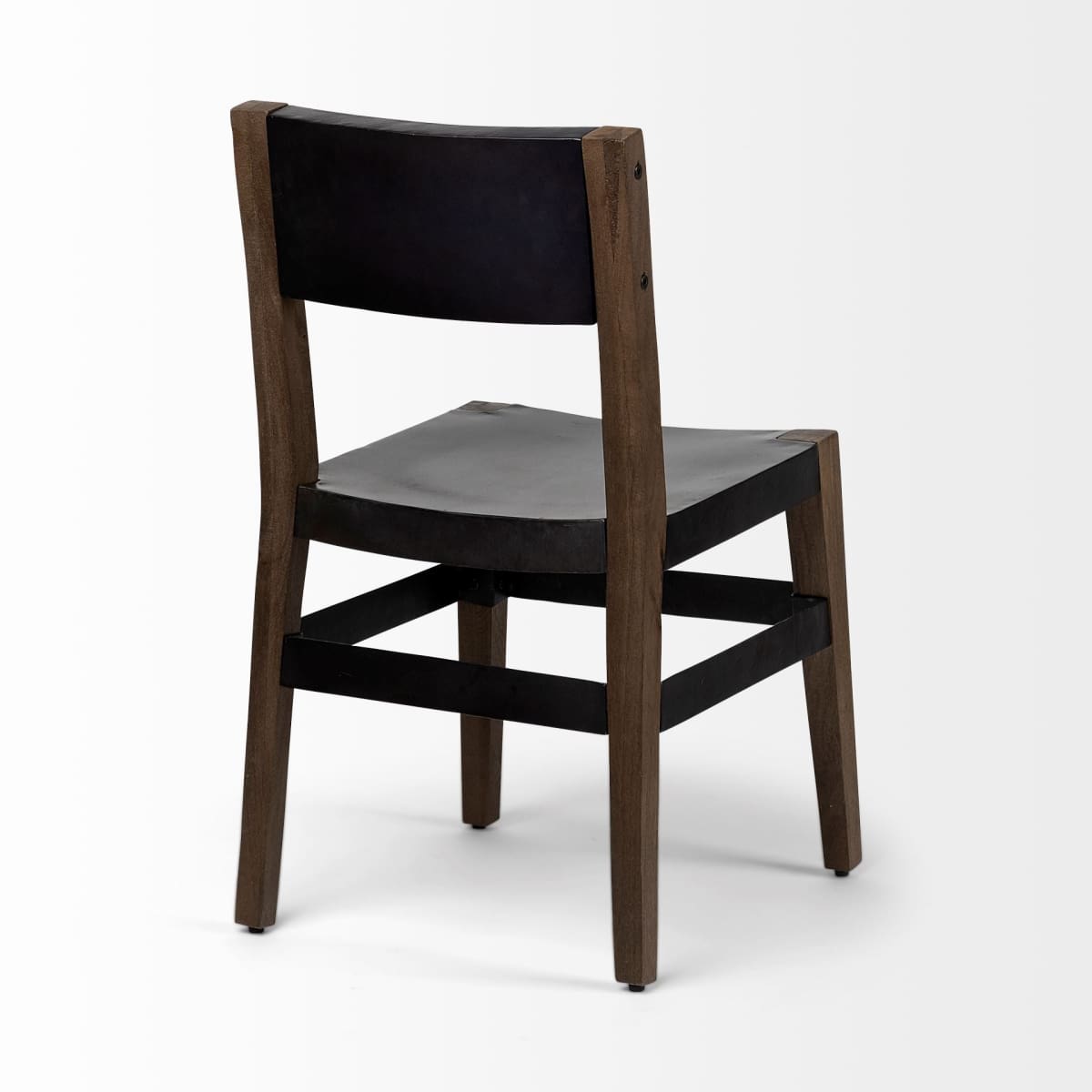 Nell Dining Chair Black Metal | Brown Wood - dining-chairs