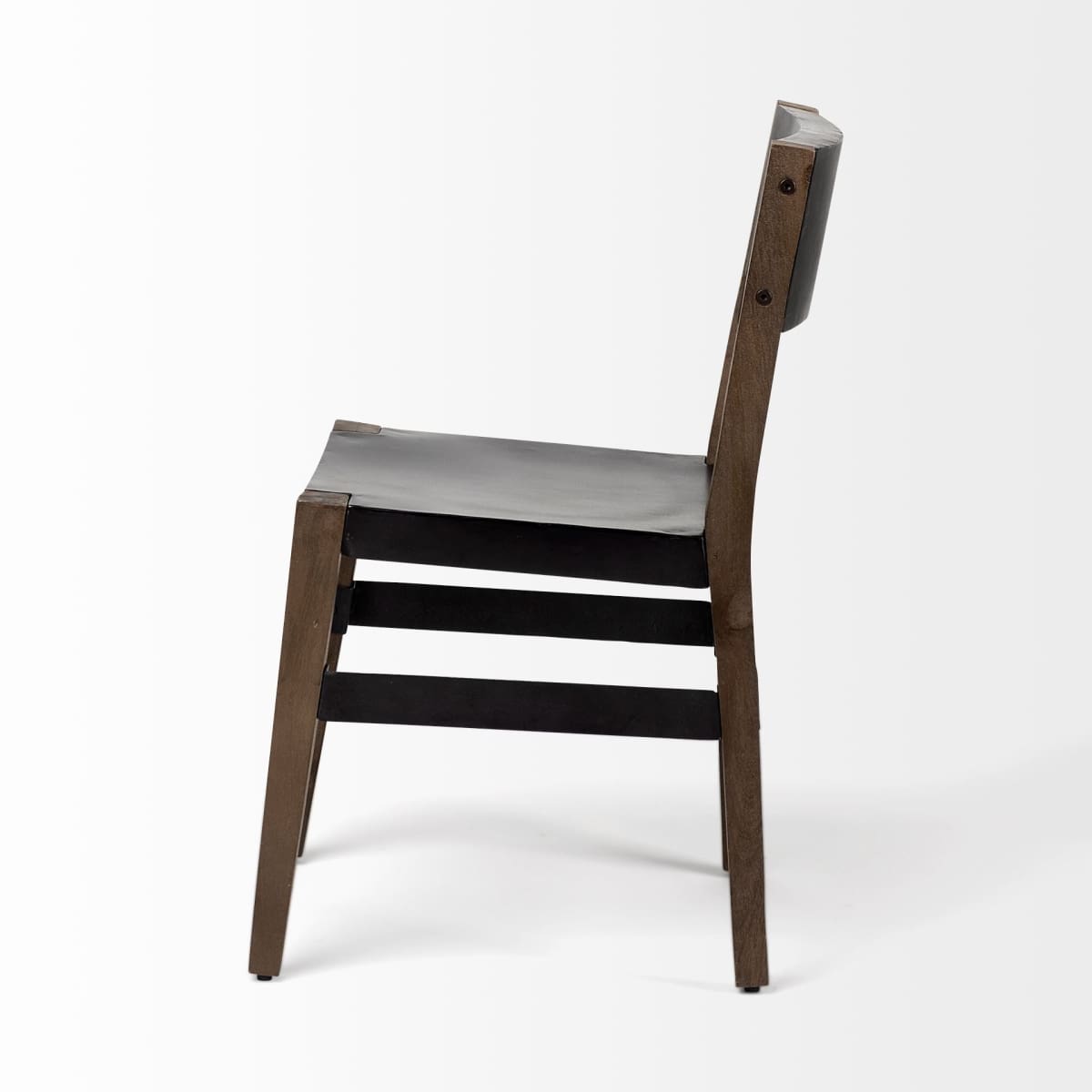 Nell Dining Chair Black Metal | Brown Wood - dining-chairs