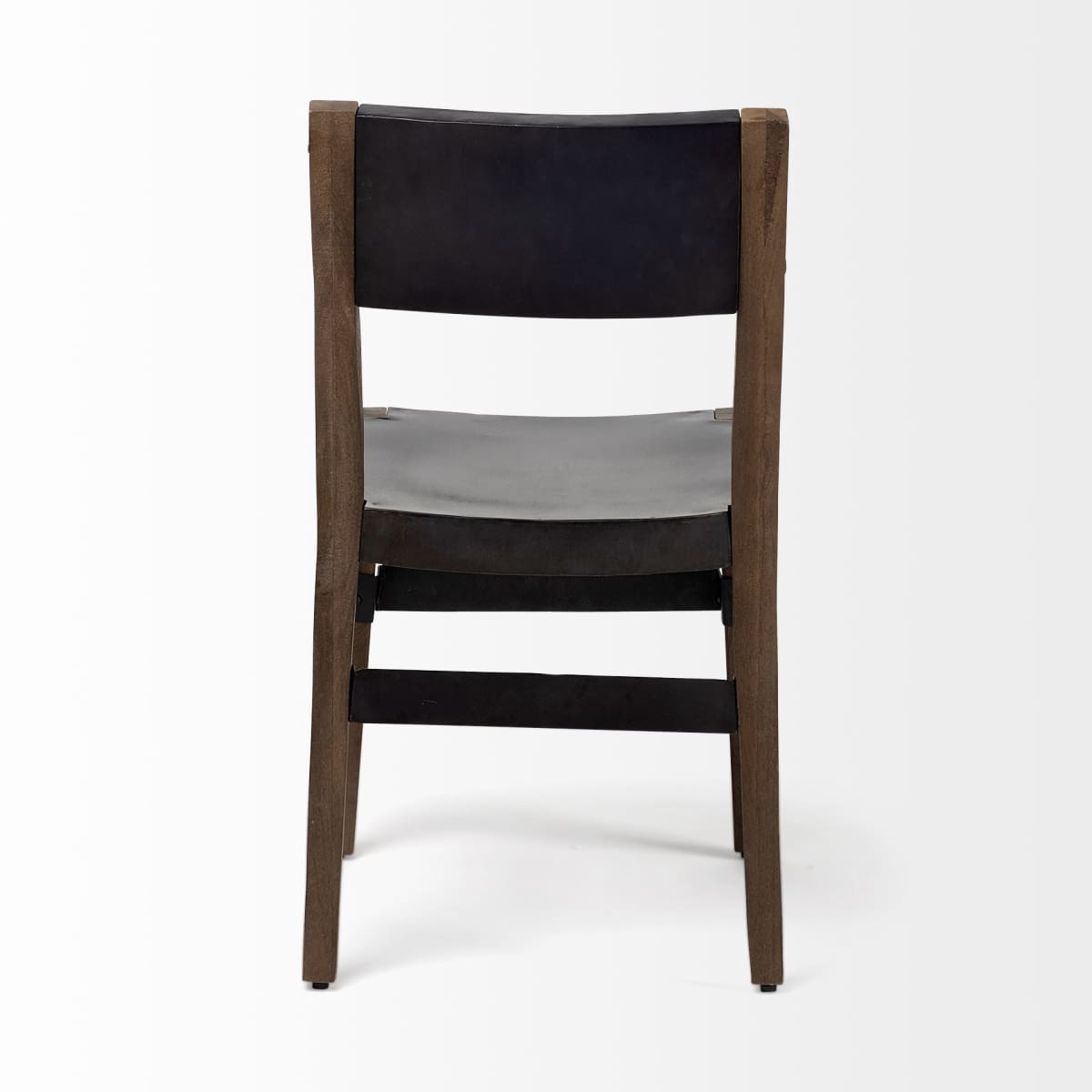 Nell Dining Chair Black Metal | Brown Wood - dining-chairs