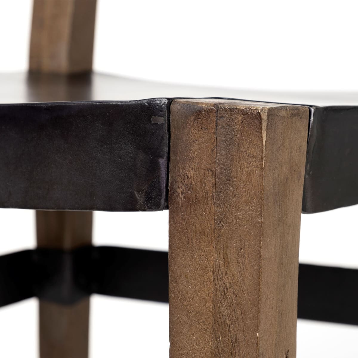 Nell Dining Chair Black Metal | Brown Wood - dining-chairs