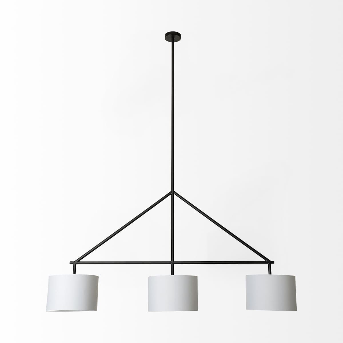 Nelly Chandelier Black Metal | White Shade - chandeliers