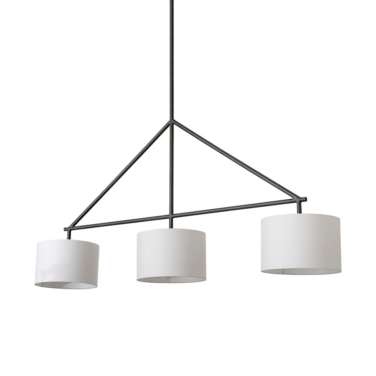 Nelly Chandelier Black Metal | White Shade - chandeliers