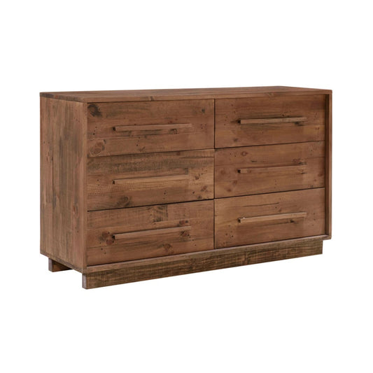 Nevada 6 Drawer Dresser - Dark Driftwood - lh-import-dressers