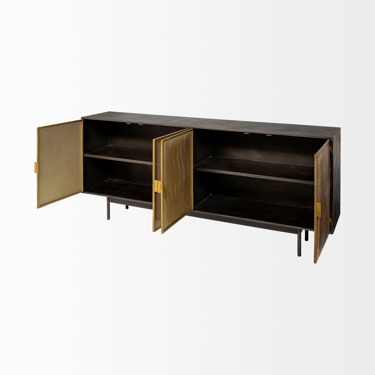 Newsome Sideboard Black Metal | Gold Metal - sideboards-and-buffets