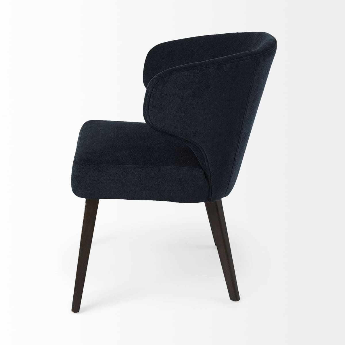 Niles Dining Chair Navy Blue Fabric | Dark Brown Wood - dining-chairs