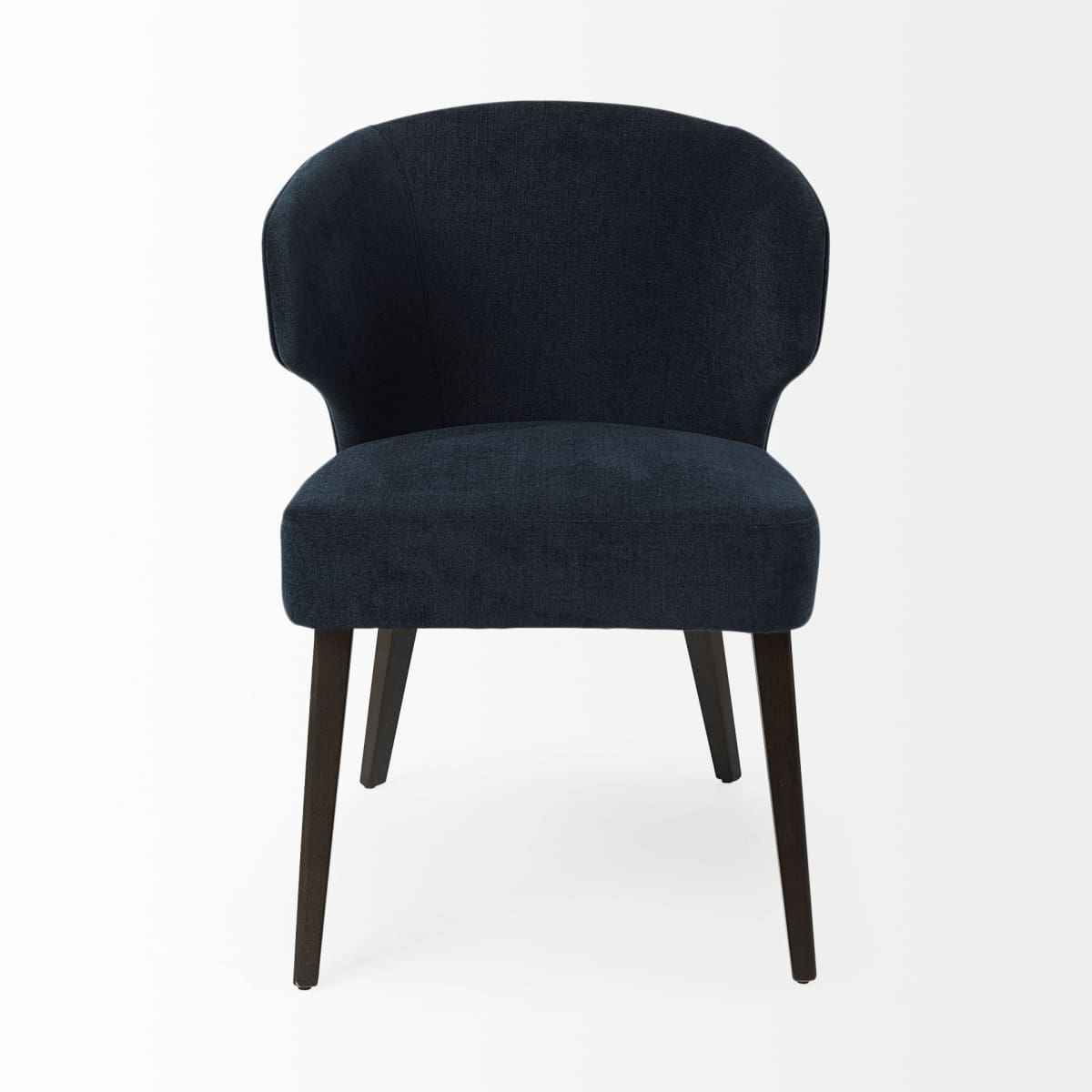 Niles Dining Chair Navy Blue Fabric | Dark Brown Wood - dining-chairs