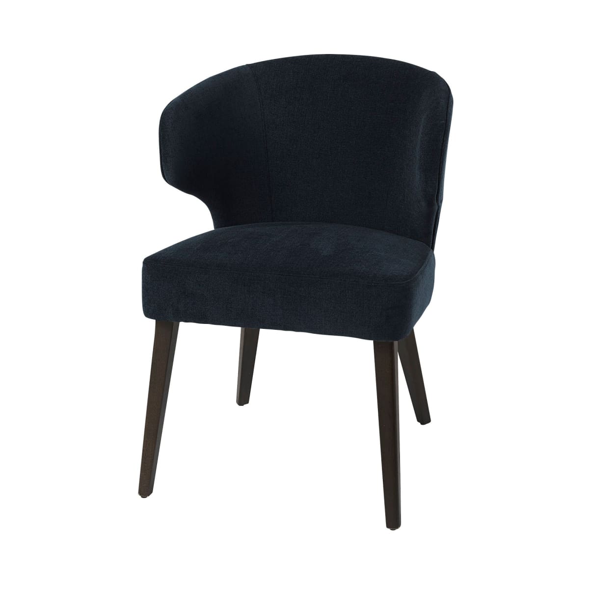 Niles Dining Chair Navy Blue Fabric | Dark Brown Wood - dining-chairs