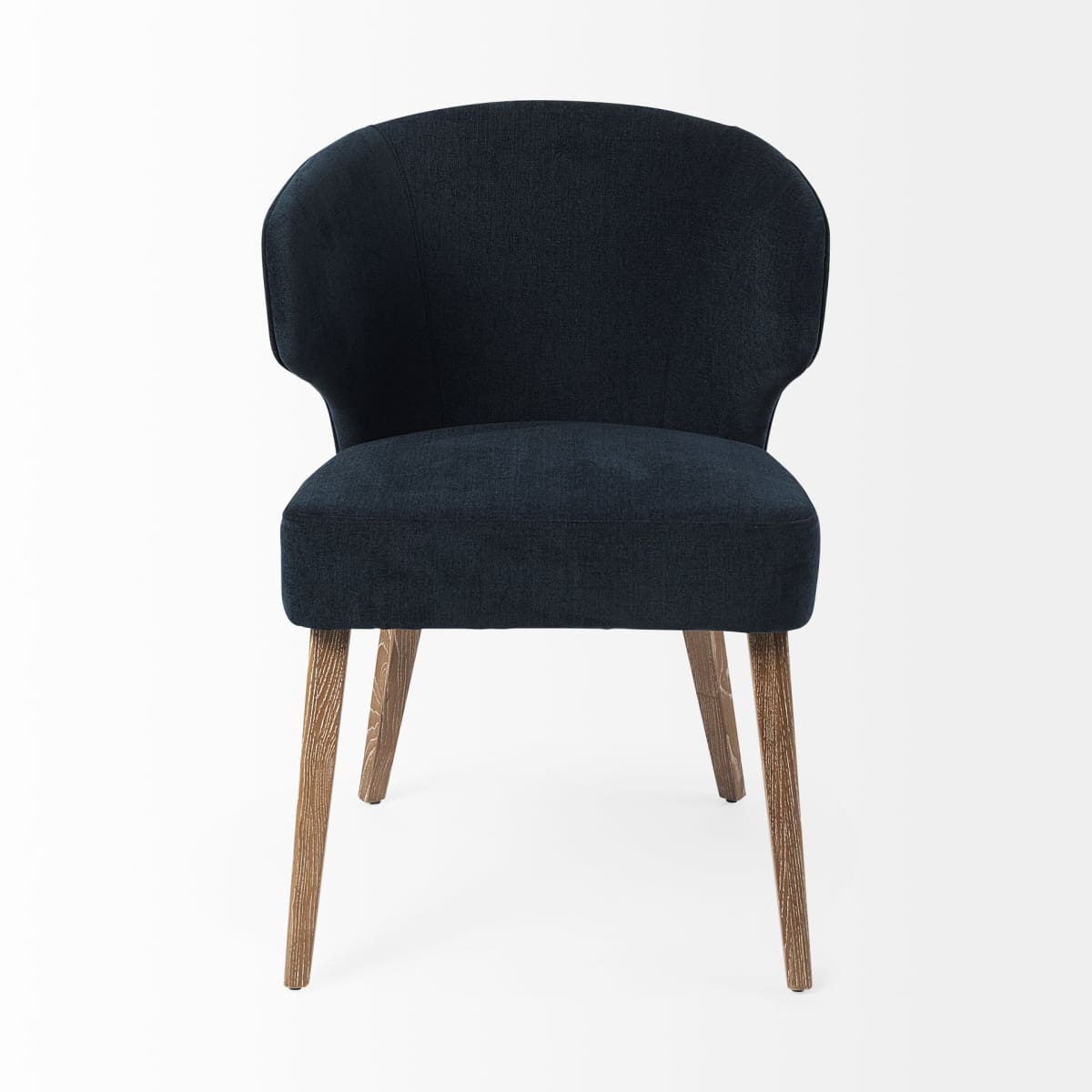 Niles Dining Chair Navy Blue Fabric | Medium Brown Wood - dining-chairs