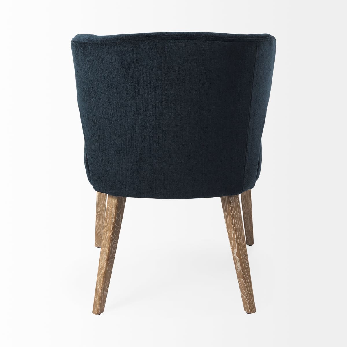 Niles Dining Chair Navy Blue Fabric | Medium Brown Wood - dining-chairs