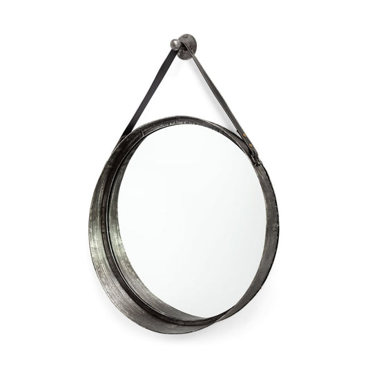 Northdale Wall Mirror Black Metal | 30’’ - wall-mirrors-grouped