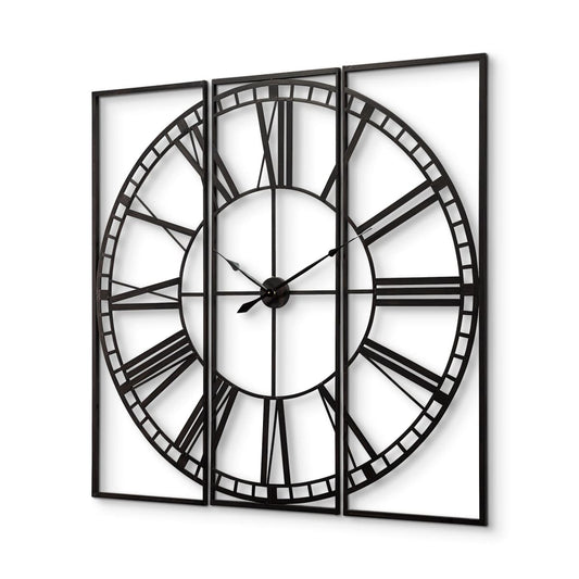 Norwood Wall Clock Black Metal | 60’’ - wall-clocks