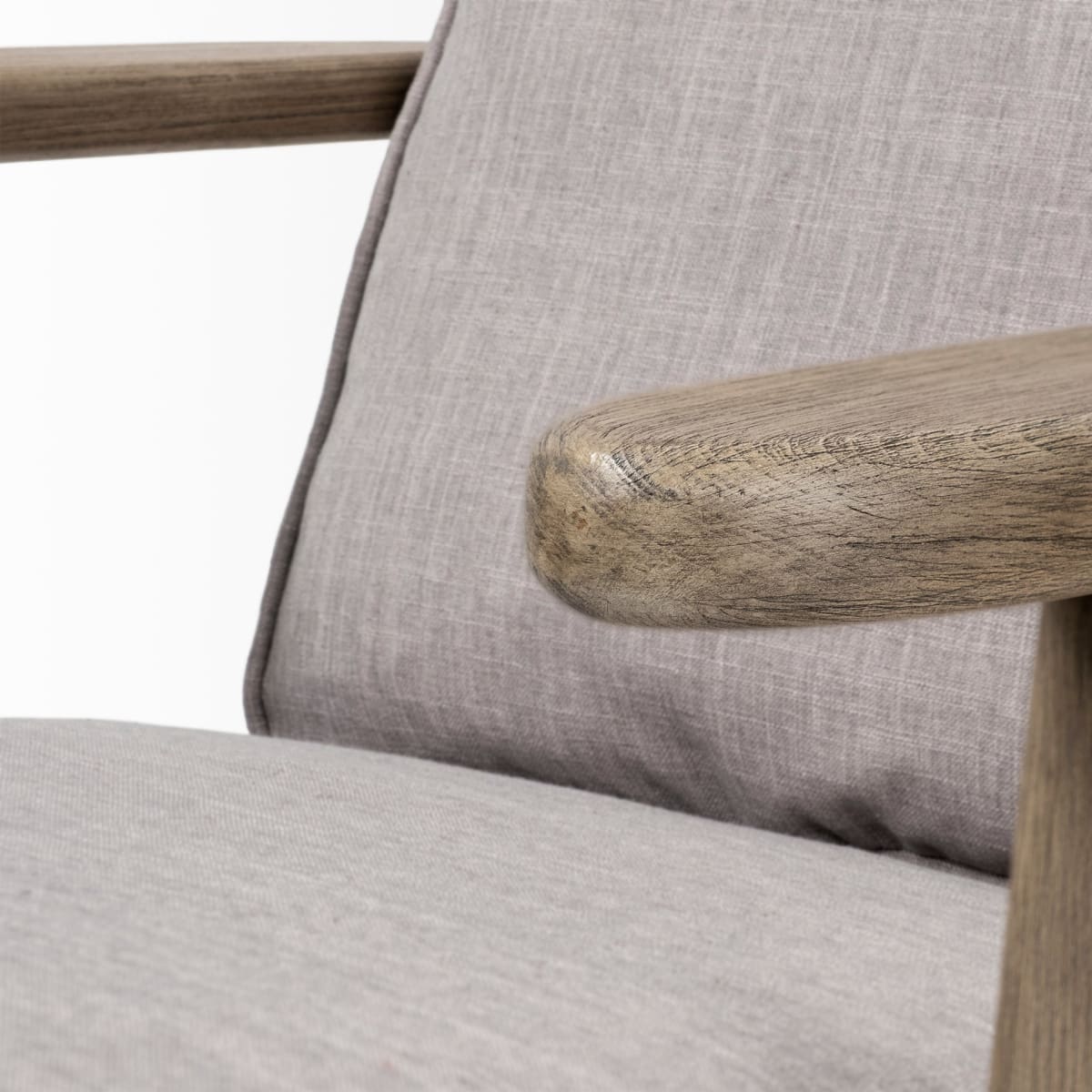 Olympus Accent Chair Flint Gray Fabric | Brown Wood - accent-chairs