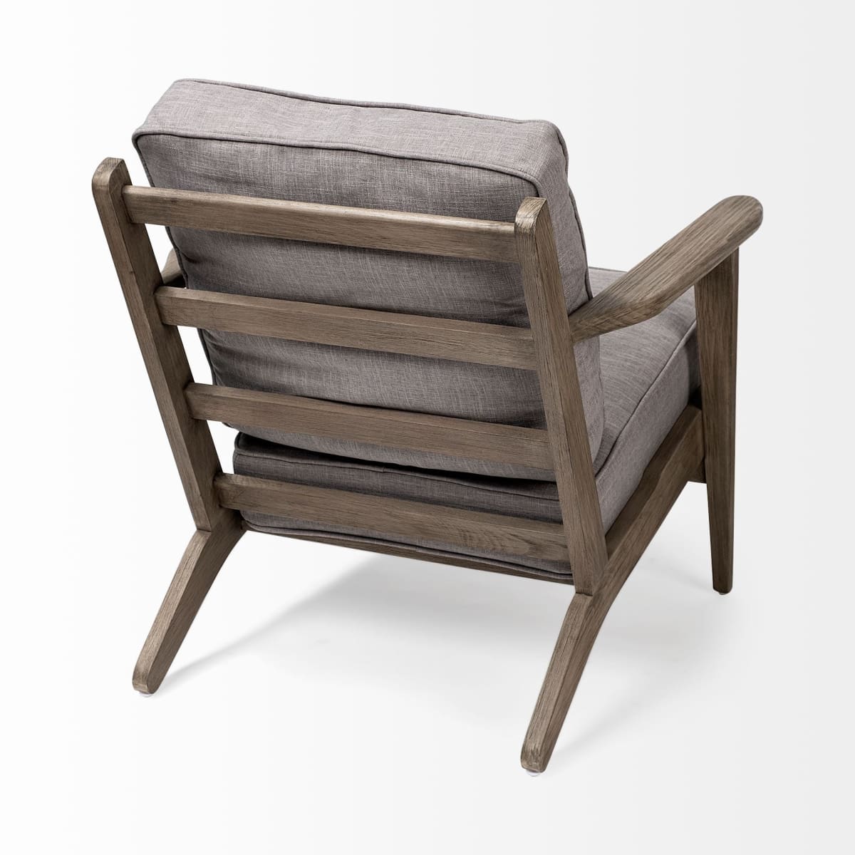 Olympus Accent Chair Flint Gray Fabric | Brown Wood - accent-chairs