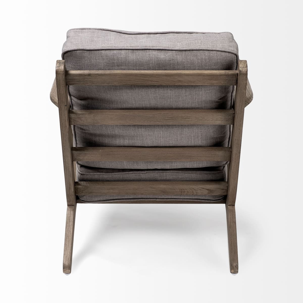 Olympus Accent Chair Flint Gray Fabric | Brown Wood - accent-chairs