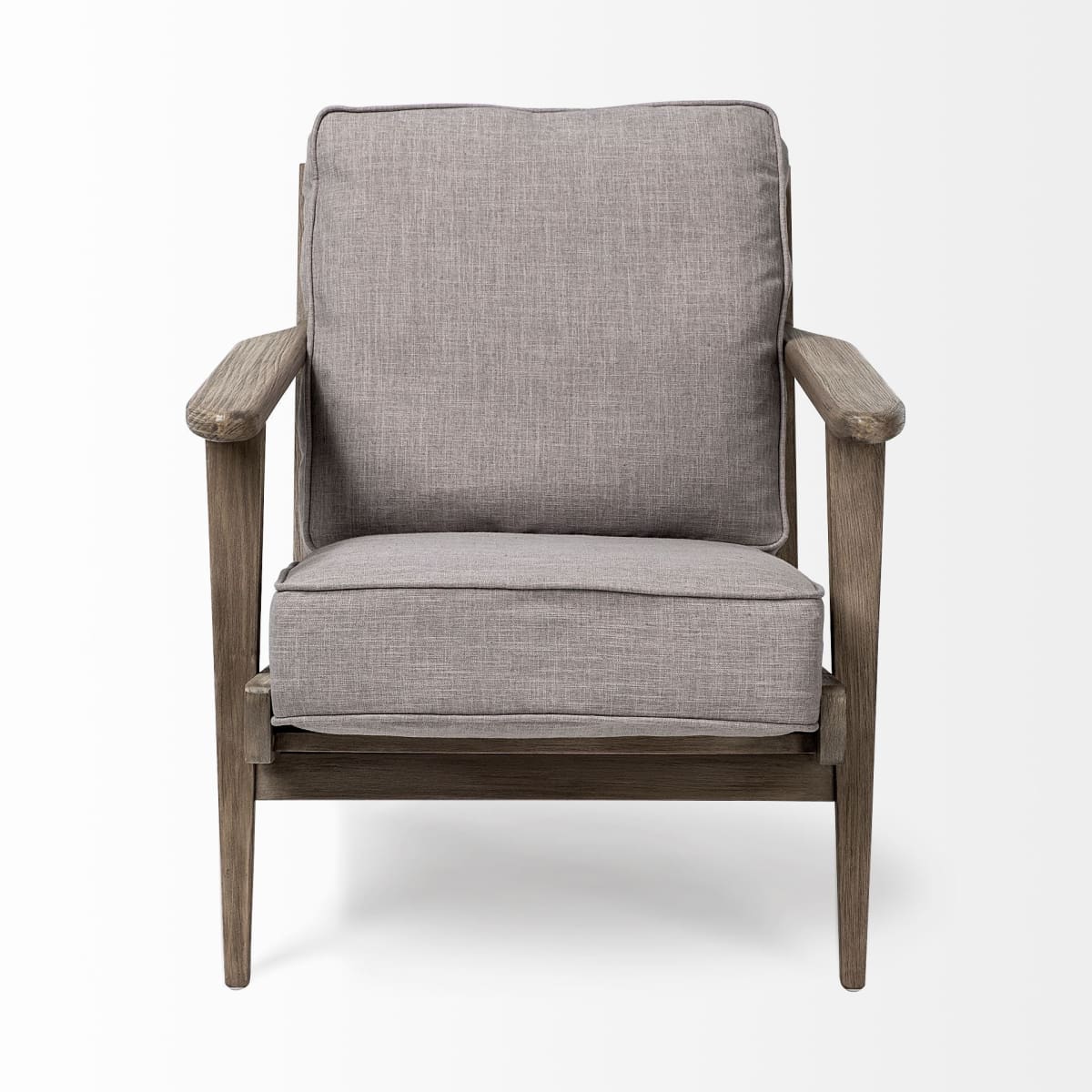 Olympus Accent Chair Flint Gray Fabric | Brown Wood - accent-chairs