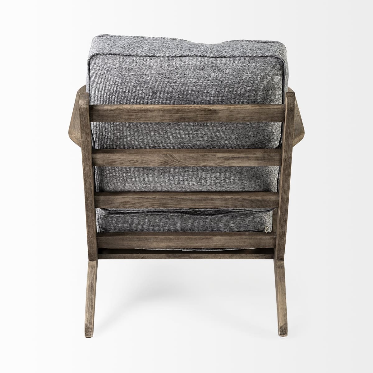 Olympus Upholstered Accent Chair Castlerock Gray Fabric | Brown Wood - accent-chairs