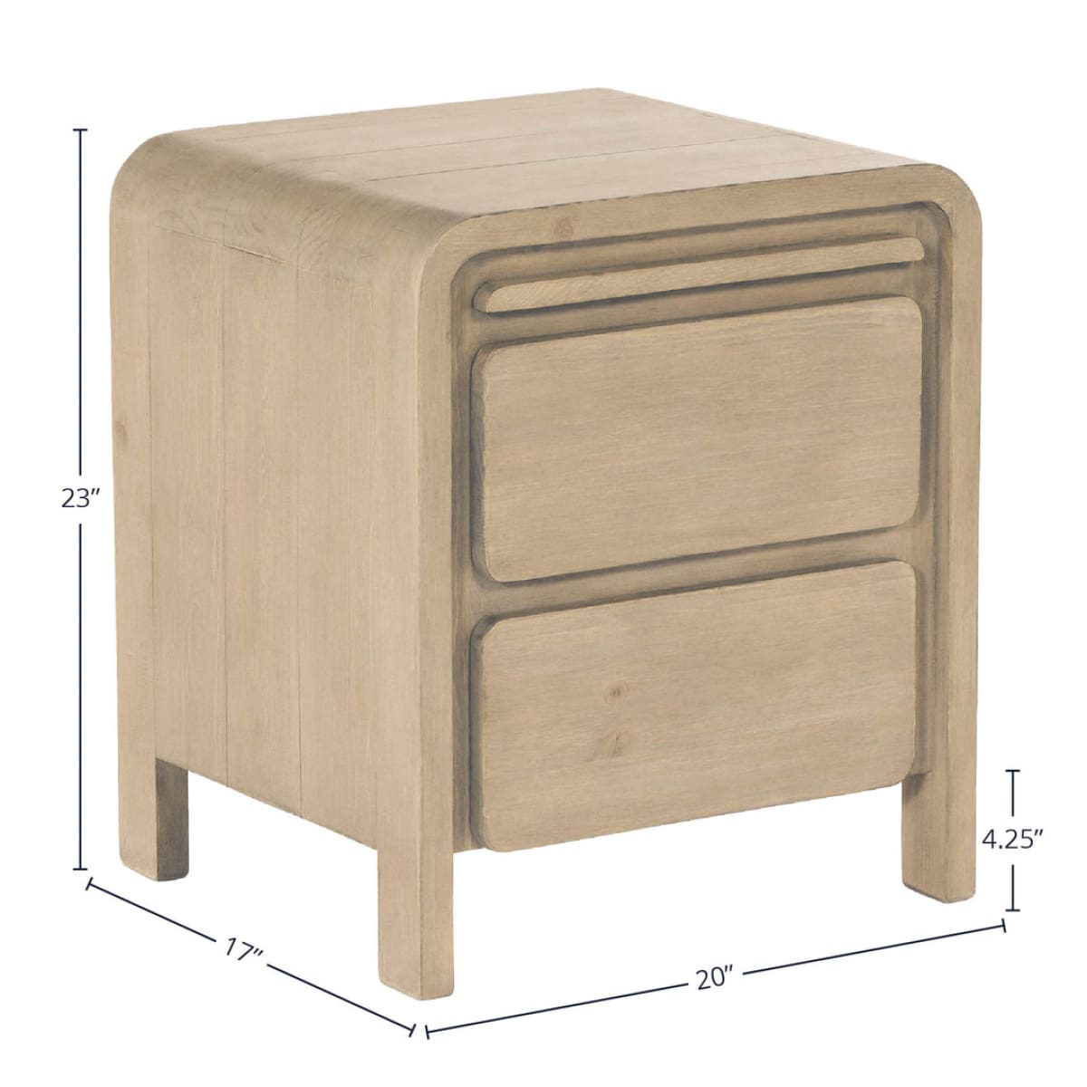 Opera 2 Drawer Nightstand - Scrubbed Teak - lh-import-nightstands