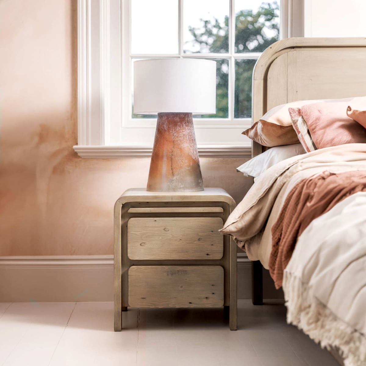 Opera 2 Drawer Nightstand - Scrubbed Teak - lh-import-nightstands