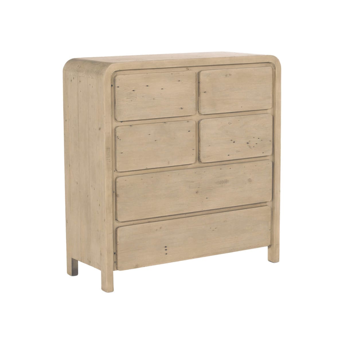 Opera 6 Drawer Chest - Scrubbed Teak - lh-import-dressers