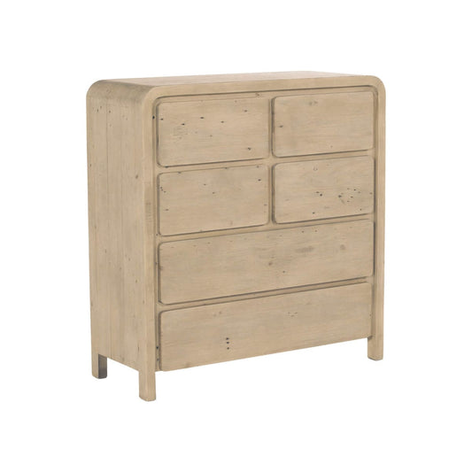 Opera 6 Drawer Chest - Scrubbed Teak - lh-import-dressers