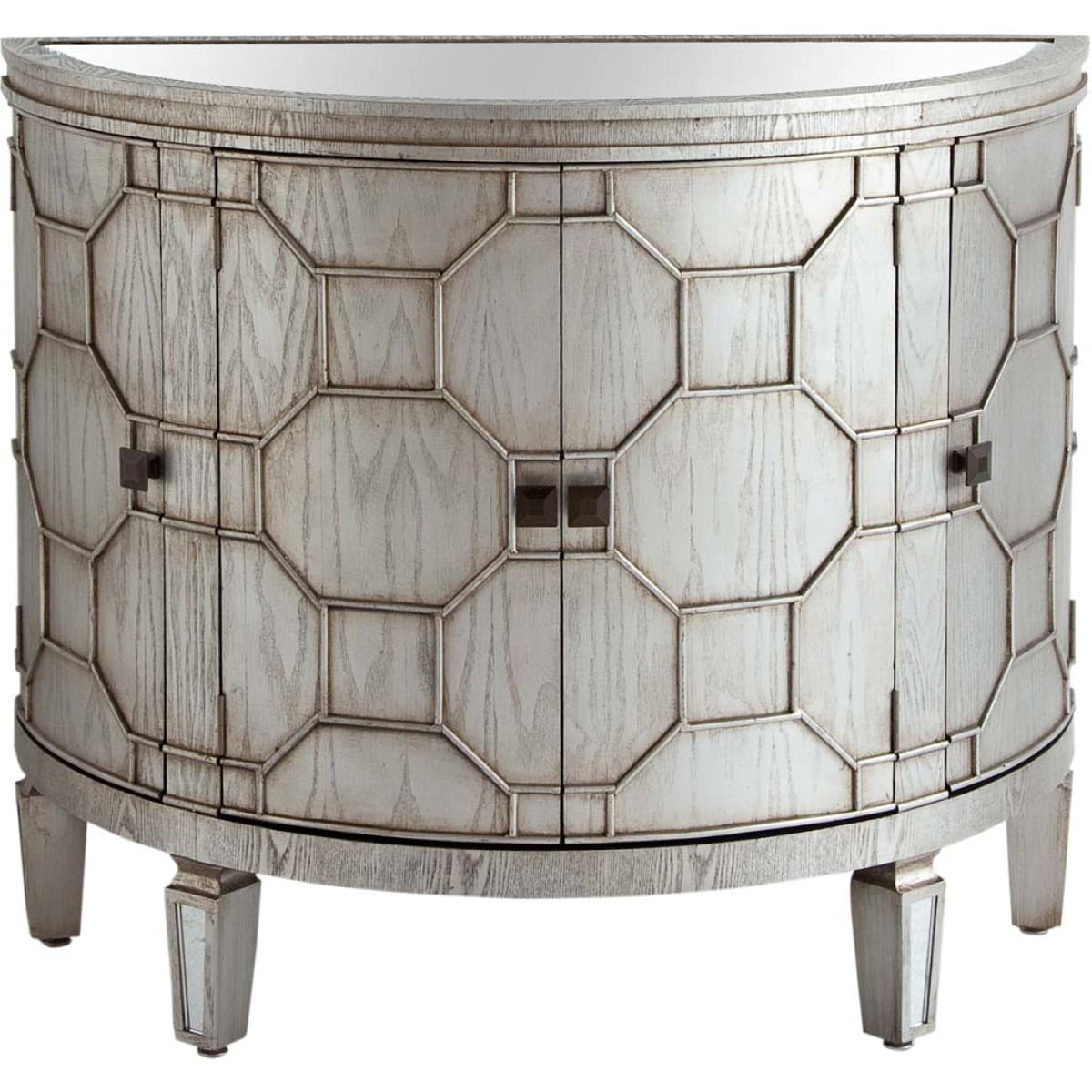 Oppsola Accent Cabinet Silver Wood | Mirror - acc-chest-cabinets