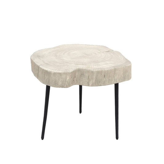 Organic Trunk Side Table - White Washed - lh-import-side-tables