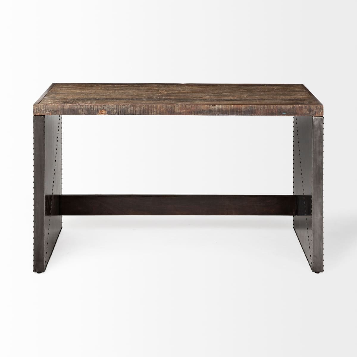Orwell Office Desk Brown Wood | Black Metal - office