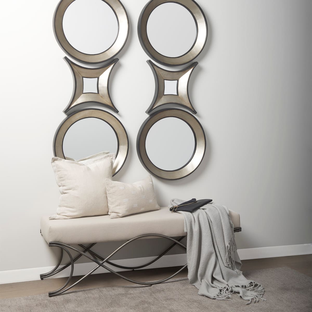 Ovallas Wall Mirror Champagne Wood | Star - wall-mirrors-grouped