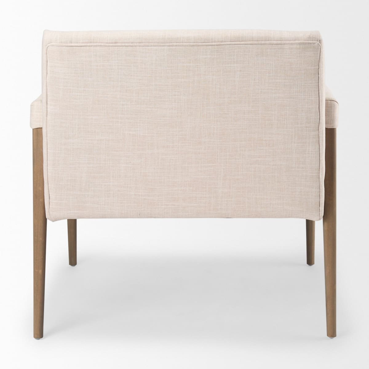 Palisades Accent Chair Cream Fabric | Brown Wood - accent-chairs