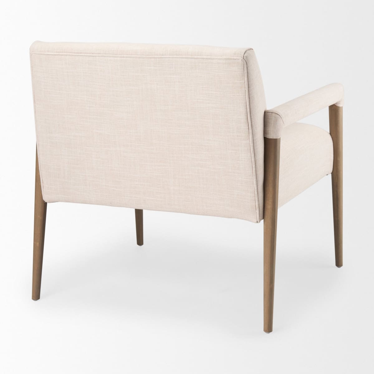 Palisades Accent Chair Cream Fabric | Brown Wood - accent-chairs