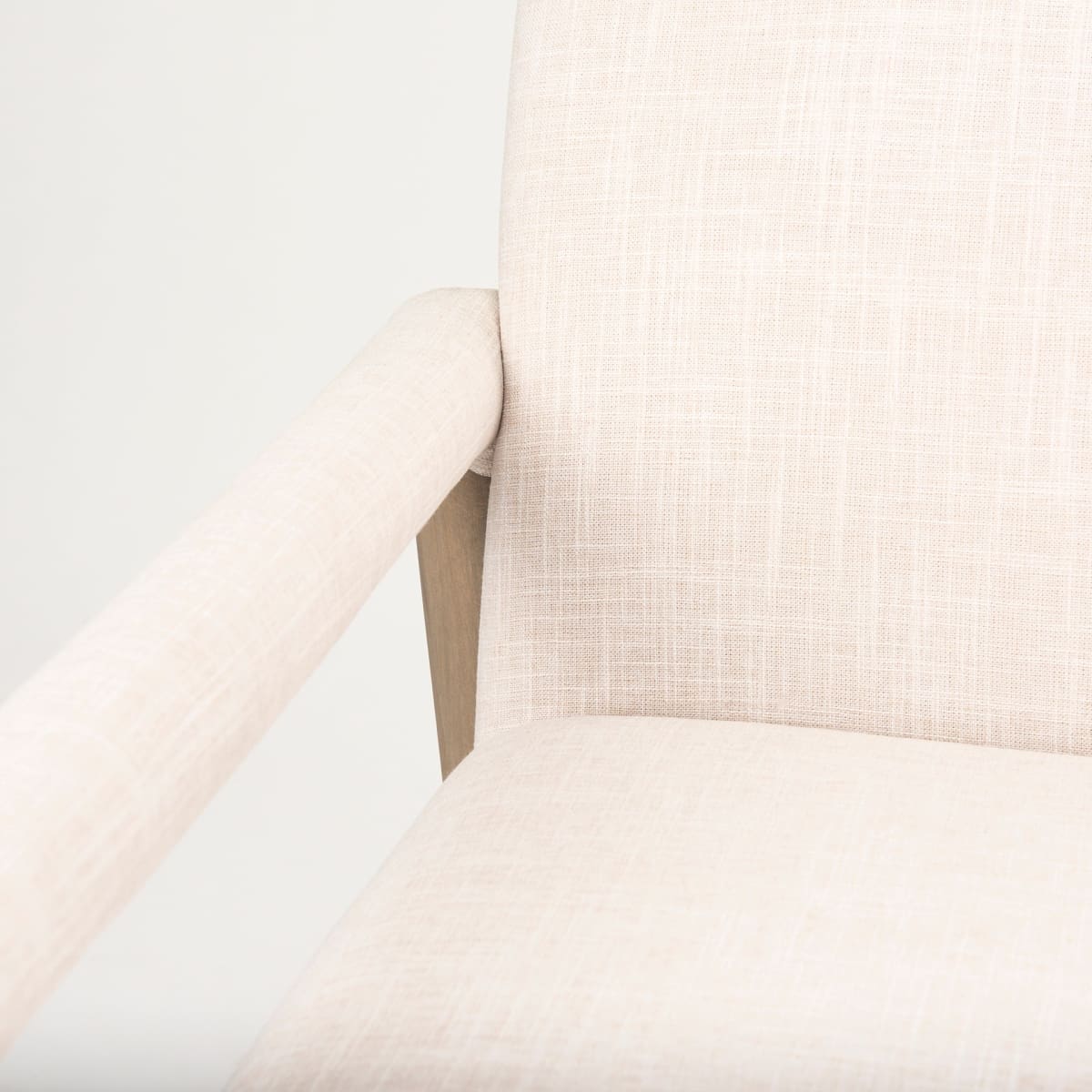 Palisades Accent Chair Cream Fabric | Brown Wood - accent-chairs