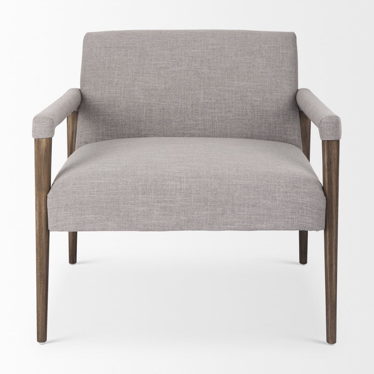 Palisades Accent Chair Gray Fabric | Brown Wood - accent-chairs