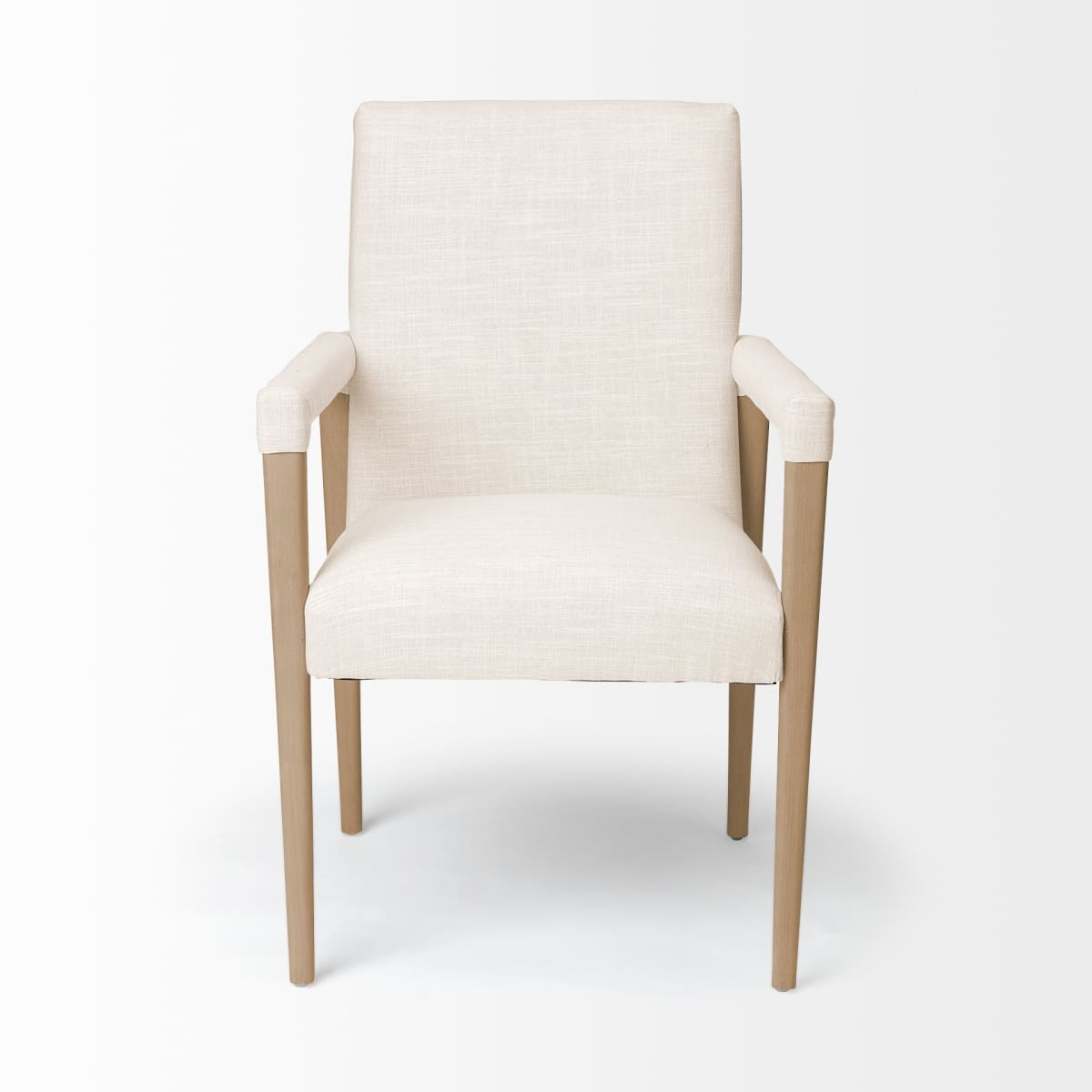 Palisades Dining Chair Cream | Light Brown Wood | Armed - dining-chairs