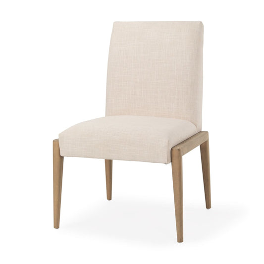 Palisades Dining Chair Cream | Light Brown Wood - dining-chairs
