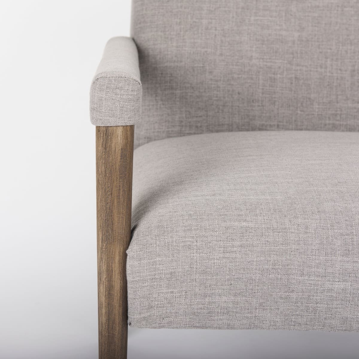 Palisades Upholstered Accent Chair Gray Fabric | Brown Wood - accent-chairs